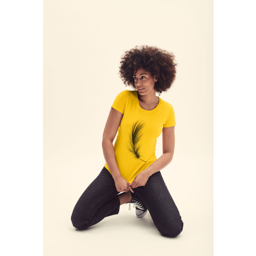 LADIES VALUEWEIGHT T HEATHER BURGUNDY M