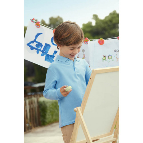 Kids Longsleeve 65/35 polo White 3-4