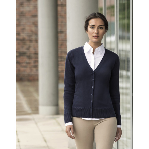715F&Acirc;&nbsp;Russell Ladies V-Neck Knitted Cardigan