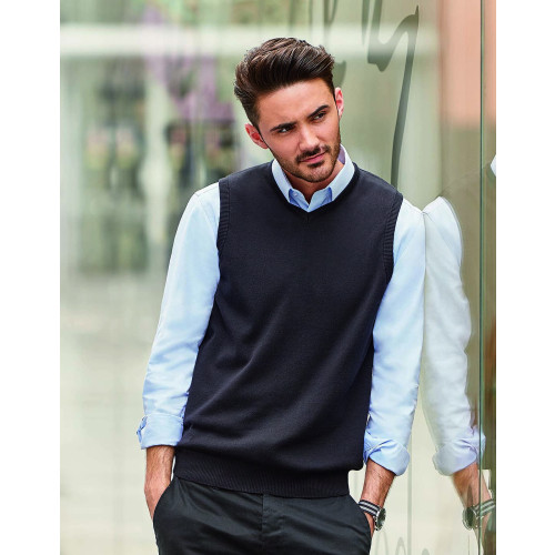 716M&Acirc;&nbsp;Russell Men's V-Neck Sleeveless Knitted Pullover