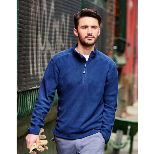 Russell Zip Neck Micro Fleece L Black