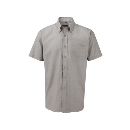 Russell Collection Short Sleeve Easy Care Oxford Shirt 16.5 Oxford Blue