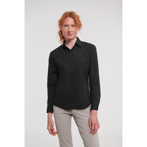 934FÂ Ladies' Long Sleeve Classic Polycotton Poplin Shirt