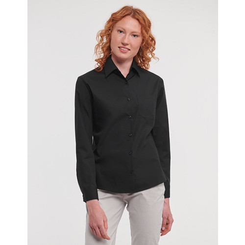 936F&Acirc;&nbsp;Russell Ladies&Acirc;&acute; L/S Pure Cotton Easy Care Poplin Shirt