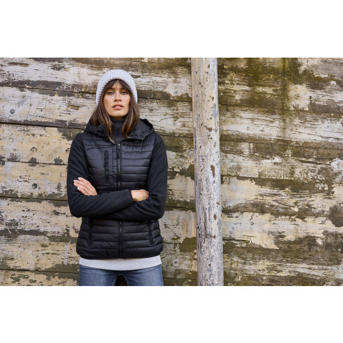 Tee Jays Womens Hooded Crossover Jacket BLK./BLK. 3XL