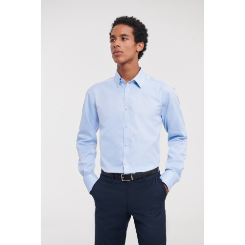 962M Men's L-Sleeve Tailored Herringbone Shirt