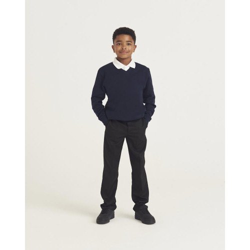 AWDis Academy Kids V Neck Sweatshirt Academy Black 3-4