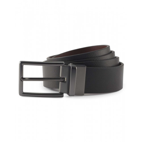MENS TWO WAY LEATHER BELT BLACK/BROWN ONE SIZE