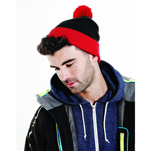Snowstar Two Tone Beanie One Size Black/Bright Red