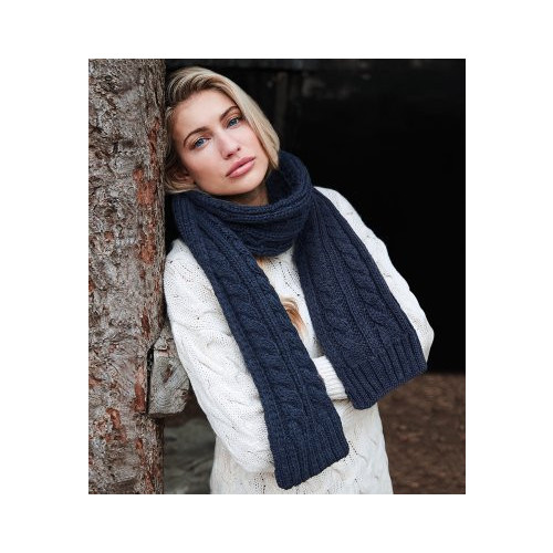 BB499 CABLE KNIT MELANGE SCARF
