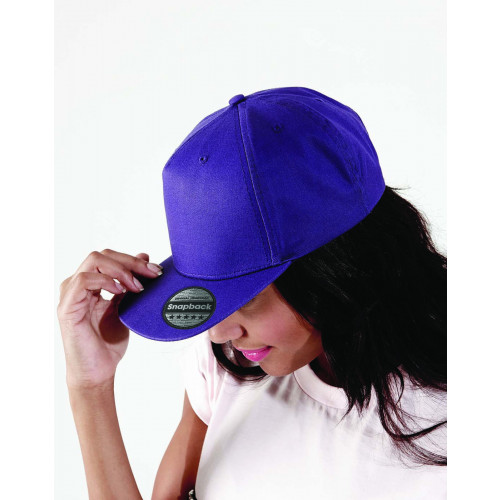 5 Panel Snapback Rapper Cap One Size Black