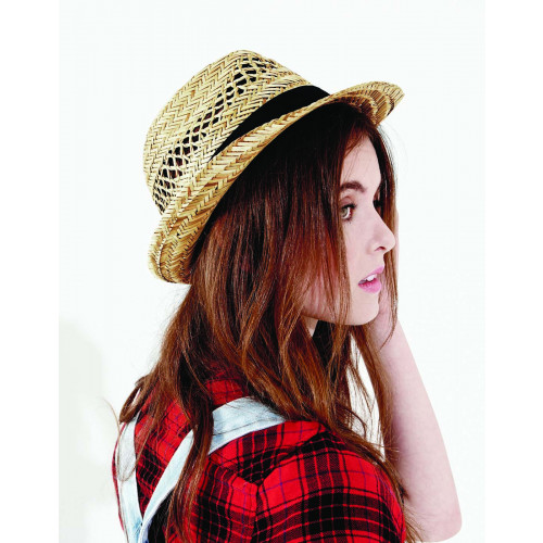BB730 Beechfield Straw Summer Trilby