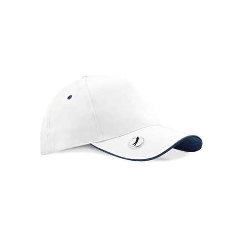 Pro-Style Ball Mark Golf Cap One Size White/French Navy
