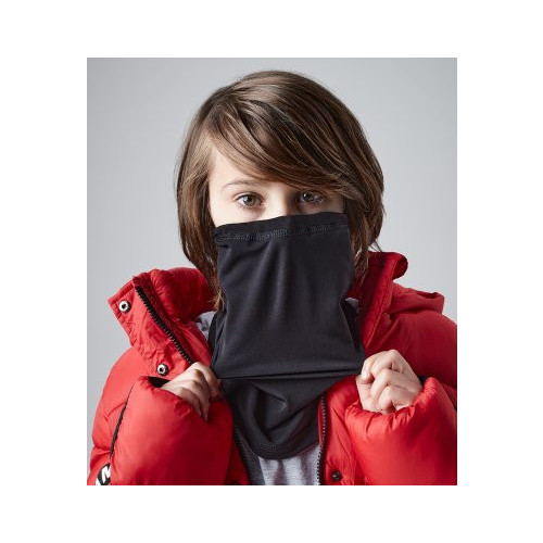 KIDS SOFTSHELL SPORTS TECH NECK WARMER BLACK  ONE