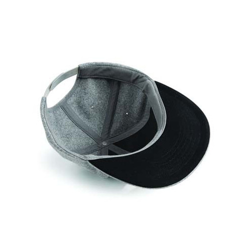 Melton Wool Snapback Cap One Size Grey Marl