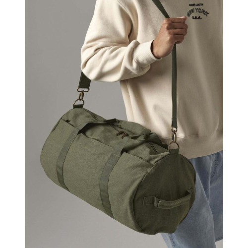 BG655 Vintage Canvas Barrel Bag
