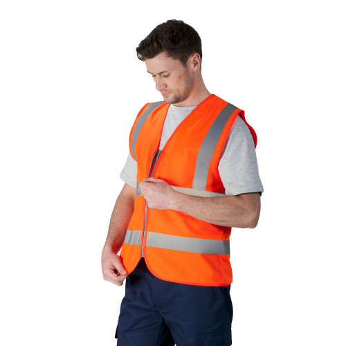 Portwest Hi-Vis Zipped Vest Orange L