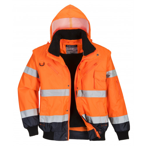 C465 Portwest Hi-Vis 3-in-1 Contrast Bomber Jacket