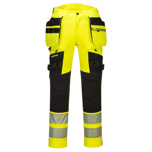 Portwest DX4 Hi-Vis Holster Trousers Yellow/Black 28