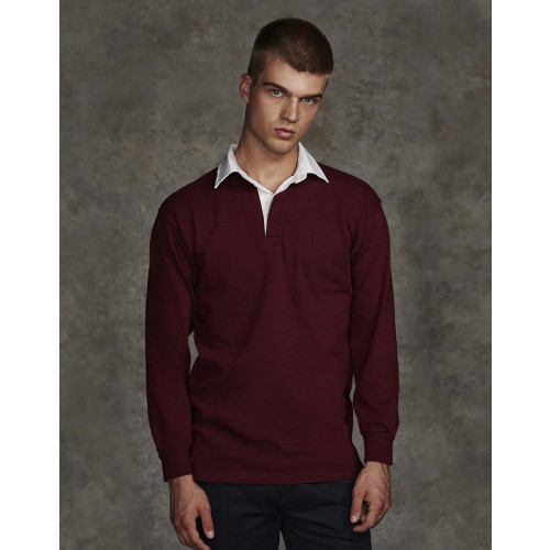 Front Row Long Sleeve Plain Rugby Shirt 