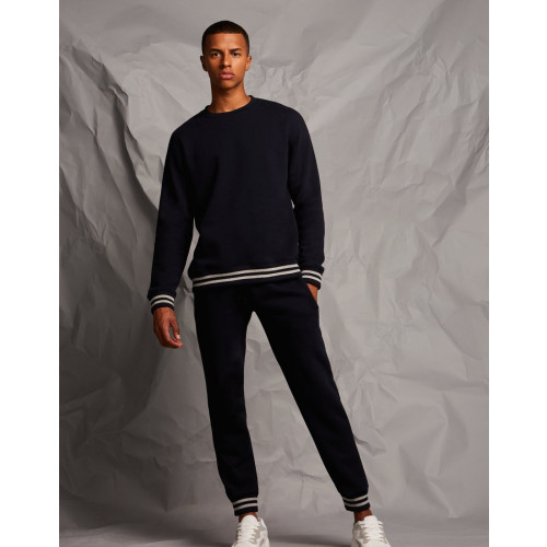 JOGGERS WITH STRIPED CUFFS Black/Heather M