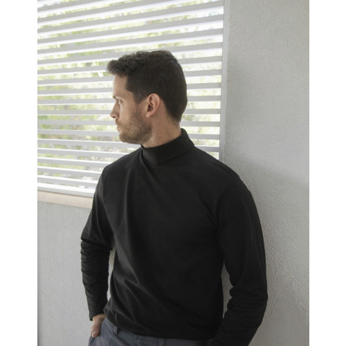 Long Sleeve Roll Neck Top S Black