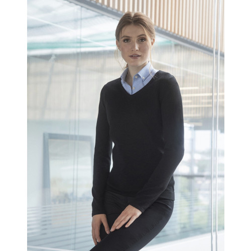 H721 Henbury Ladies´ Lightweight V-Neck Jumper