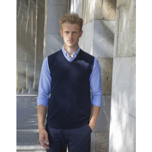 H724 CL Henbury Lightweight Sleeveless Cotton Acrylic V Neck Sweater CLEARANCE