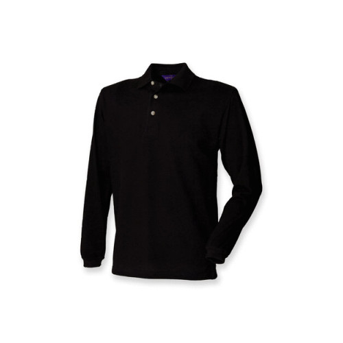 H105 CL Henbury Long Sleeve Cotton PiquÃ© Polo Shirt CLEARANCE