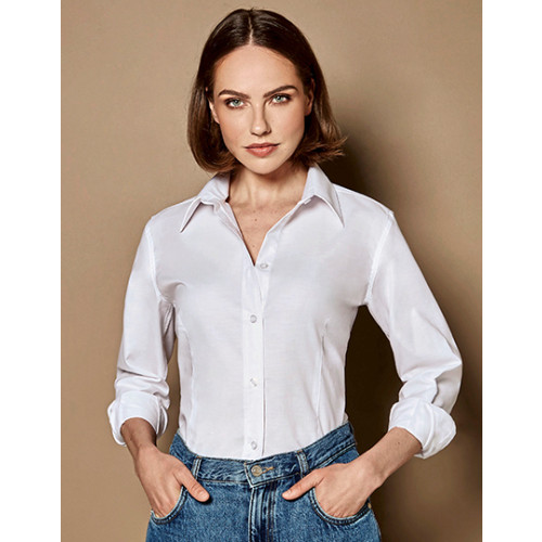 K361 CL Kustom Kit Ladies Long Sleeve Workwear Oxford Shirt CLEARANCE