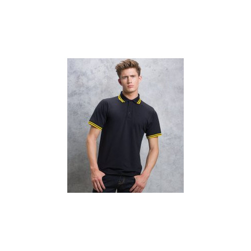 Contrast Tipped Poly/Cotton Piqu&Atilde;&Acirc;&copy; Polo Shirt L Black/Orange