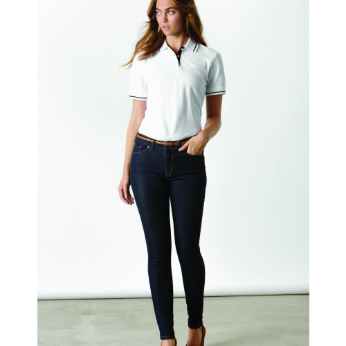 K706 CL Kustom Kit Ladies St Mellion Tipped Cotton PiquÃ© Polo Shirt CLEARANCE