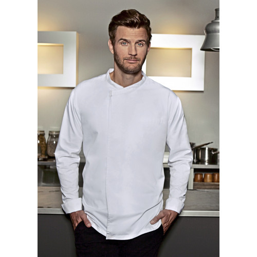 Karlowsky Long-Sleeve Throw-Over Chef Shirt Basic Black (ca. Pantone 419C) S