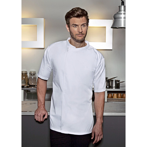 Karlowsky Short-Sleeve Throw-Over Chef Shirt Basic Black (ca. Pantone 419C) S