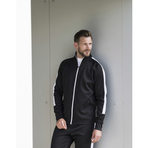 ADULTS KNITTED TRACKSUIT TOP BLACK/WHITE M