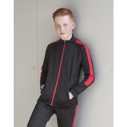 KIDS KNITTED TRACKSUIT TOP BLACK/WHITE AGE 7 TO 8
