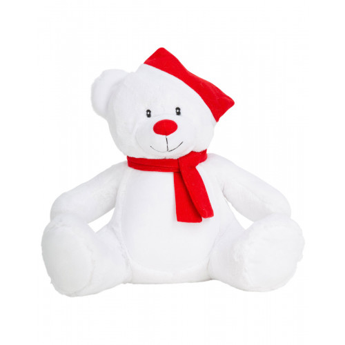 ZIPPIE CHRISTMAS BEAR WHITE/RED  L