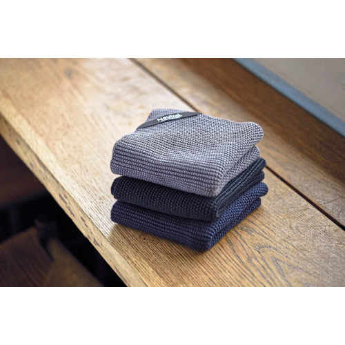Neutral Pearl Knit Kitchen Cloth (2 Pieces) Black 30 x 30 cm