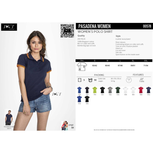 PASADENA WOMEN RED/WHITE M