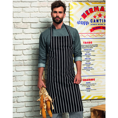 Stripe Apron One Size Black/Grey