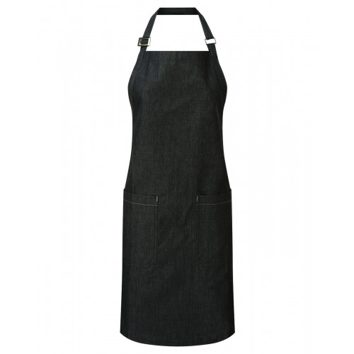 ORGANIC AND FAIRTRADE CERTIFIED COTTON DENIM BIB APRON INDIGO DENIM  ONE