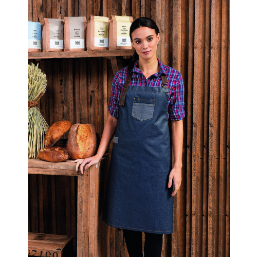 Division Bib Apron One Size Black Denim