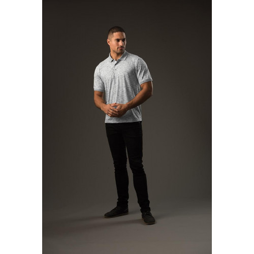 Stormtech M'S THRESHER PERFORMANCE POLO CARBON HEATHER S
