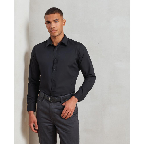 PR204 Premier MENS LONG SLEEVE FITTED POPLIN SHIRT