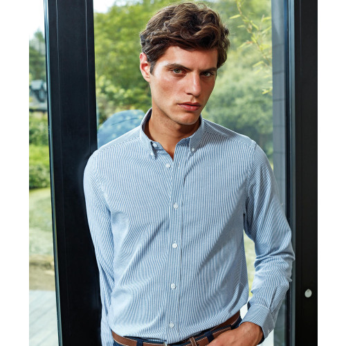 PR238Â Premier MENS RICH OXFORD STRIPES SHIRT