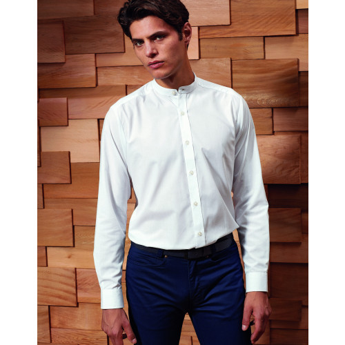 PR258 Premier BANDED COLLAR GRANDAD L/S SHIRT