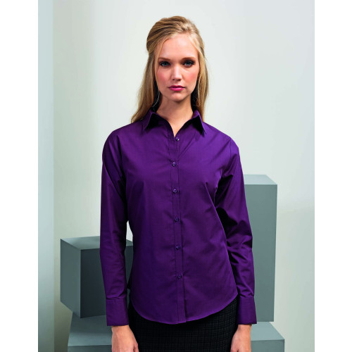 Premier Ladies Long Sleeve Poplin Shirt