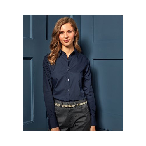 PR300 Premier Ladies Long Sleeve Poplin Shirt