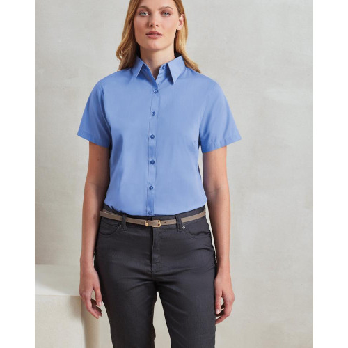 PR302 Premier Ladies Short Sleeve Poplin Blouse