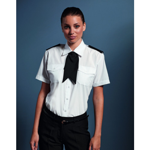 Ladies Short Sleeve Pilot Shirt 8 White